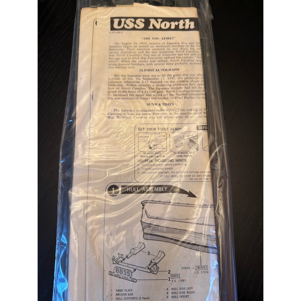 Revell USS North Carolina BB55 Battleship Model Kit H 313 380‎ C